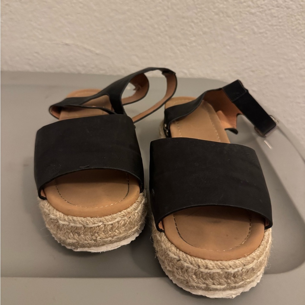 Athlefit Black Espadrille Sandals